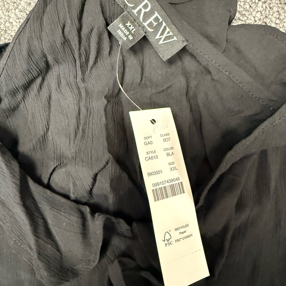 NWT J. Crew Women's Elegant Black Ruffle Camisole - Picture 2 of 4